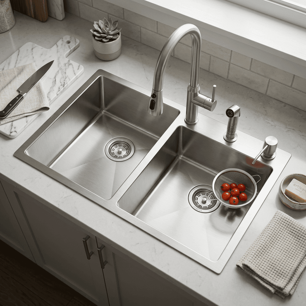 Stainless Steel Kitchen Sink (N02-808LX) thumbnail 2