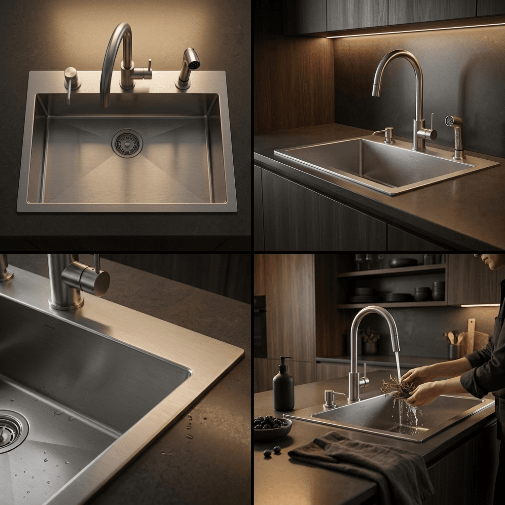 Stainless Steel Kitchen Sink (N01-805WA) thumbnail 4