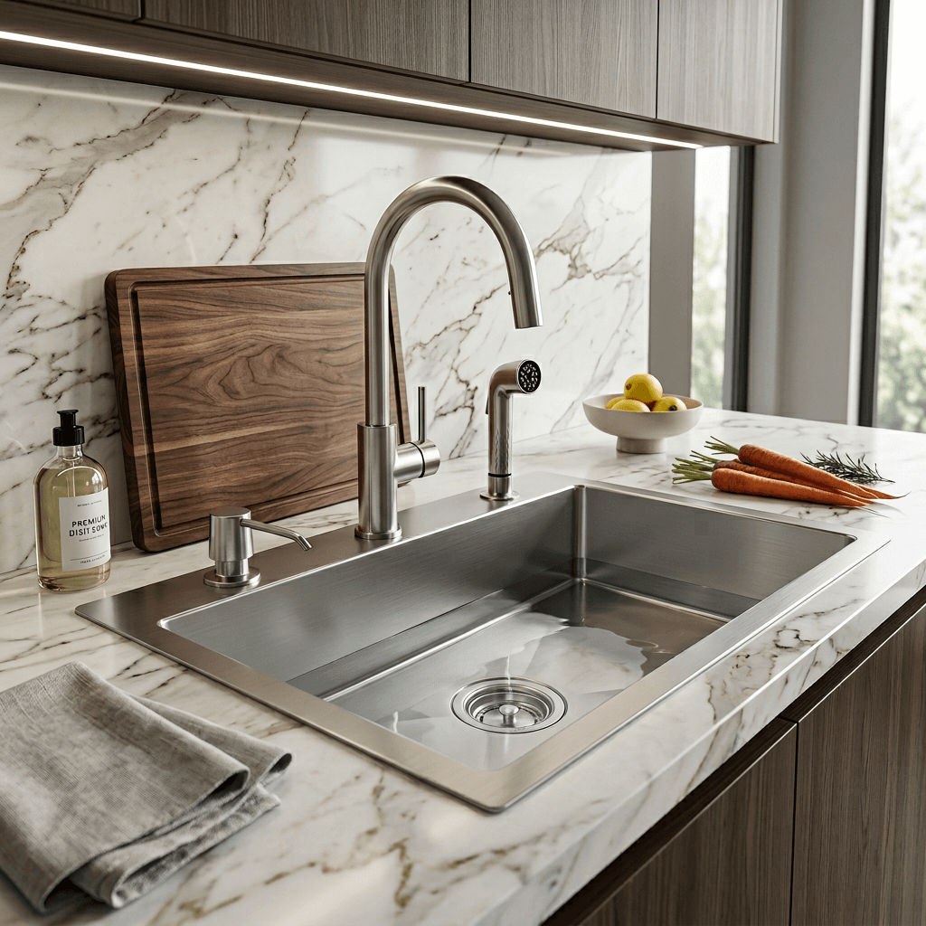Stainless Steel Kitchen Sink (N01-806WA) thumbnail 5