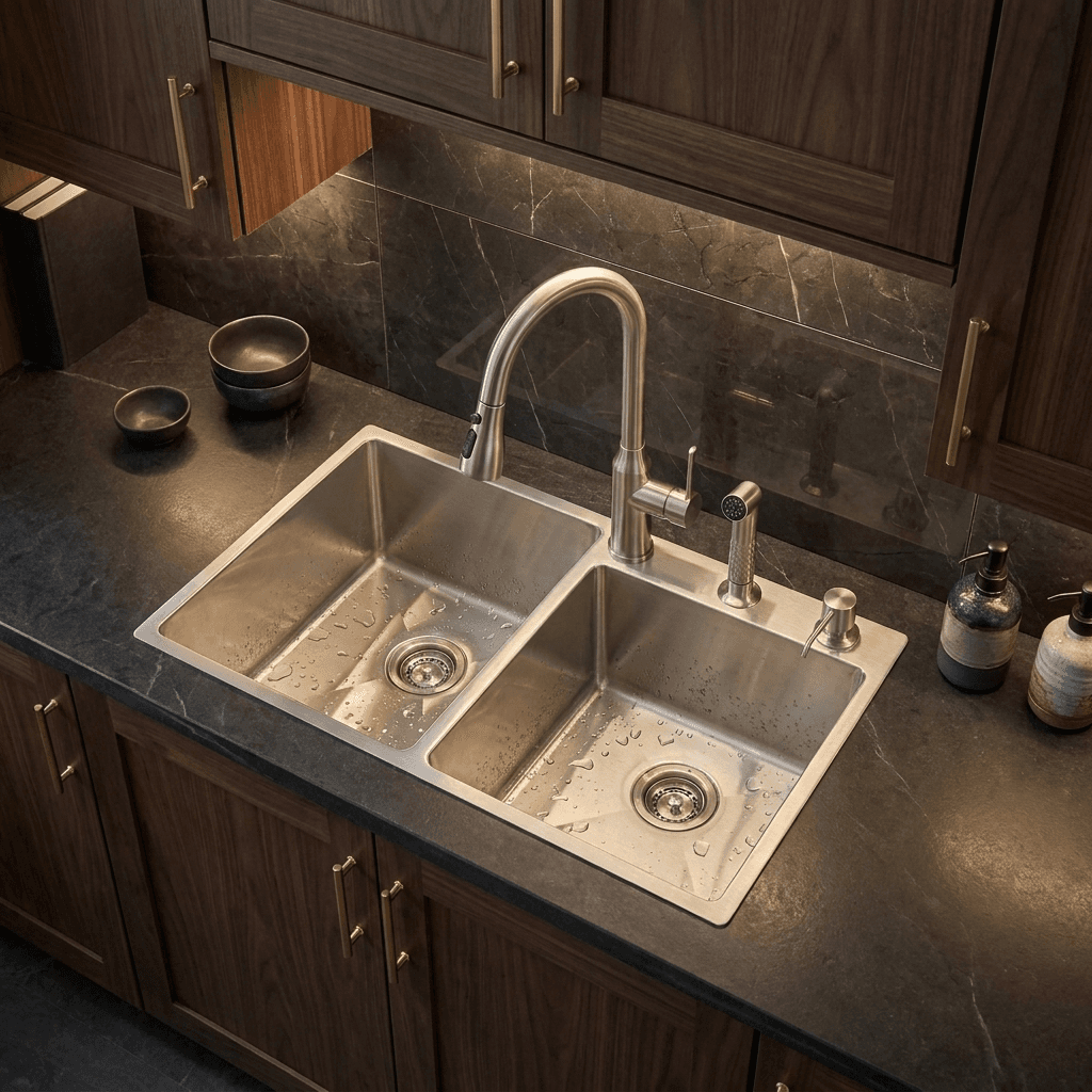 Stainless Steel Kitchen Sink (N02-807WA) thumbnail 3