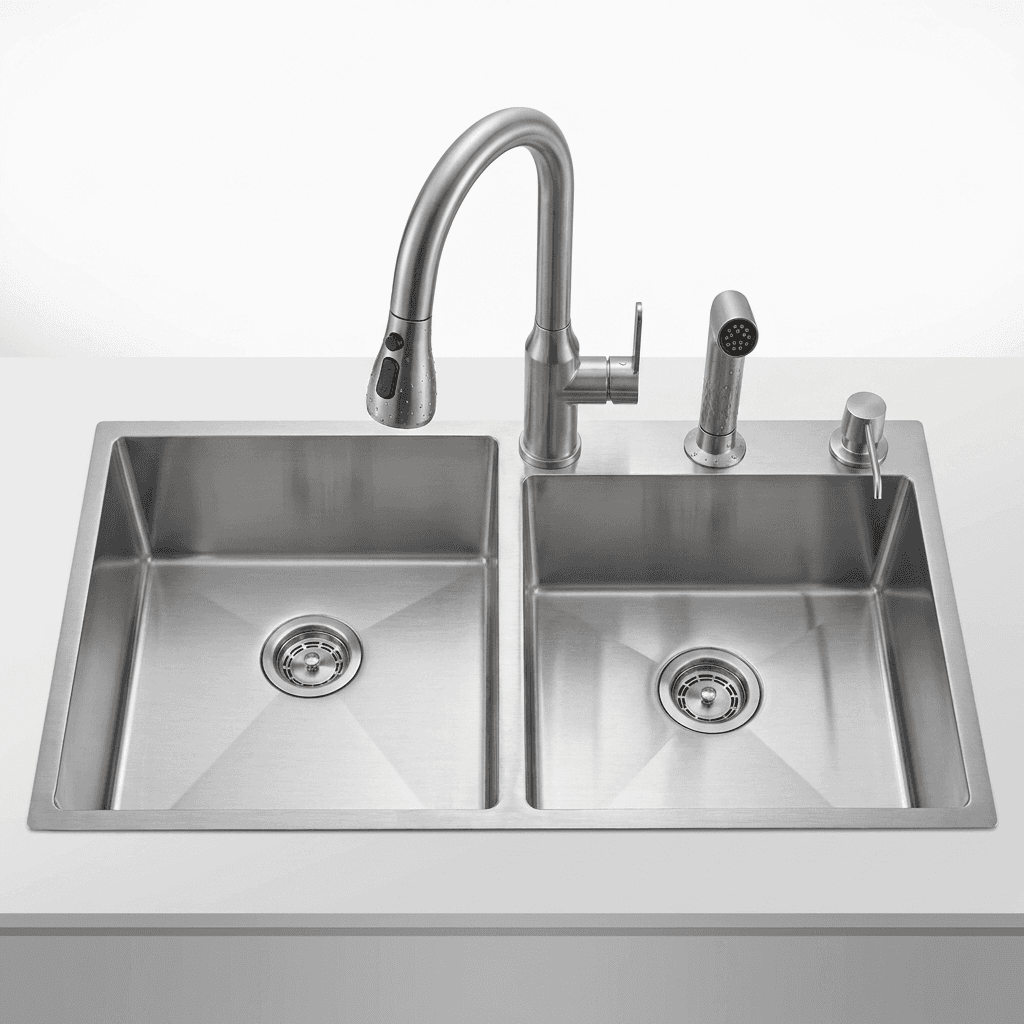 Stainless Steel Kitchen Sink (N02-808WA) thumbnail 3