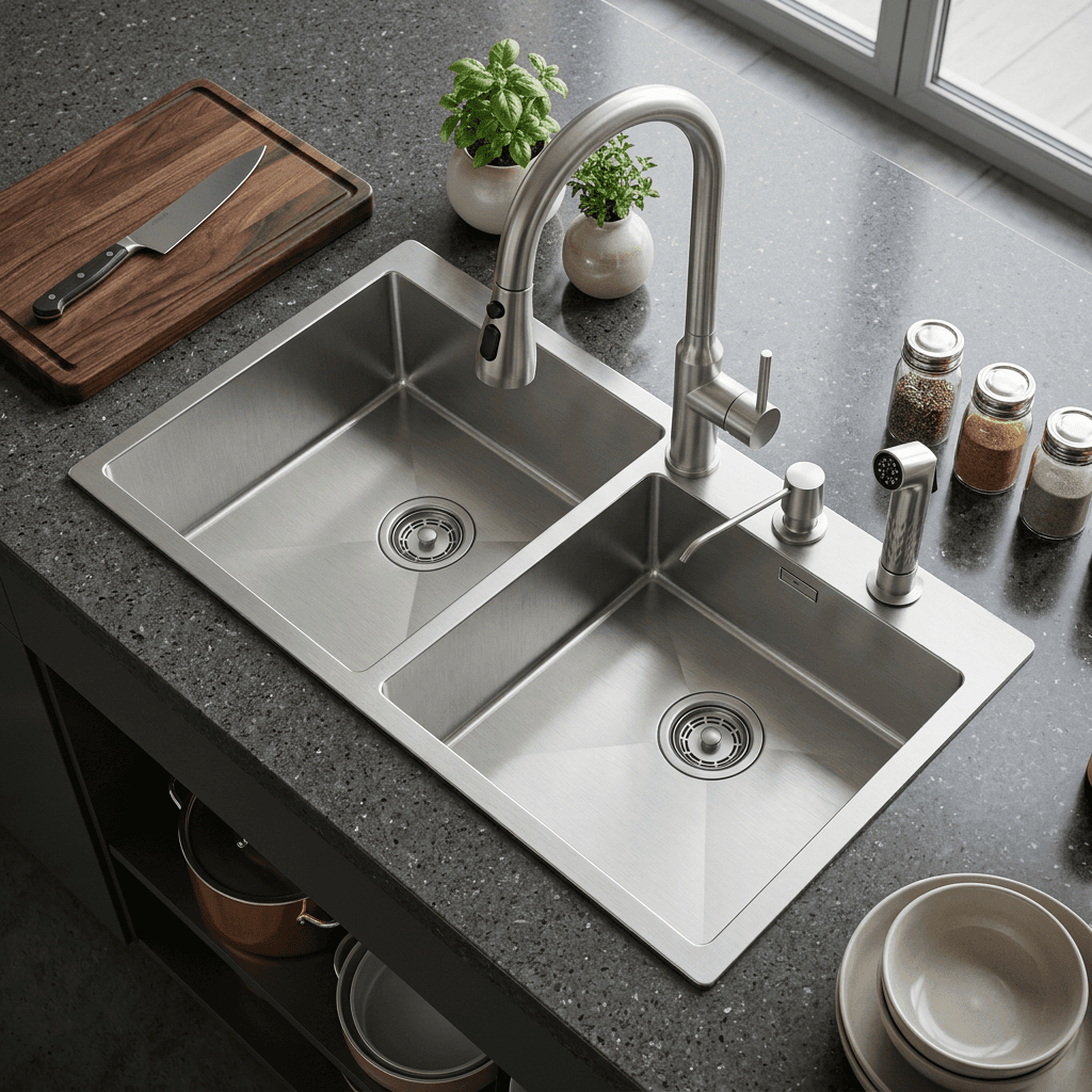 Stainless Steel Kitchen Sink (N02-811WA) thumbnail 6